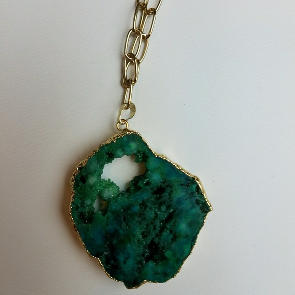 Druzy Pendant Necklace fashion jewelry - Picture 4 of 6